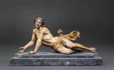 Christ falling under the cross, - Works of Art (Furniture, Sculpture, Glass and porcelain)