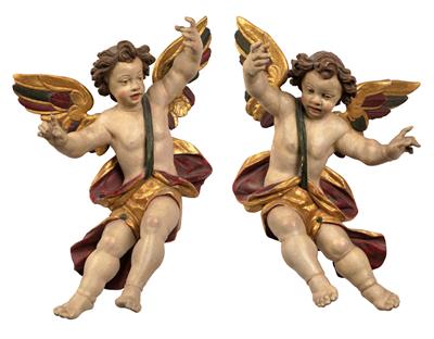 Pair of Angels, - Works of Art (Furniture, Sculpture, Glass and porcelain)