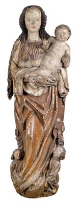 Gotische Madonna mit Kind, - Antiquitäten (Möbel, Skulpturen, Glas und Porzellan)