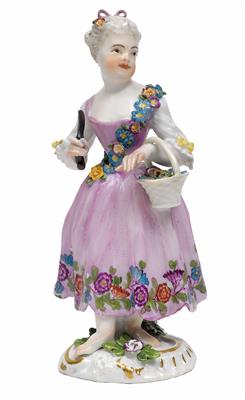 Girl with garland of flowers, - Works of Art (Furniture, Sculpture, Glass and porcelain)