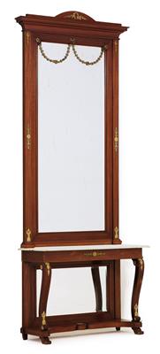 Neoklassizistischer Konsoltisch mit dazugehörigem Konsolwandspiegel, - Antiquitäten (Möbel, Skulpturen, Glas und Porzellan)