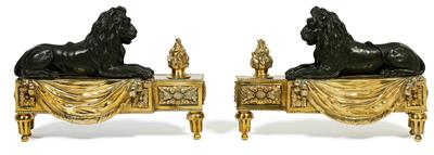 Paar französischer Kaminböcke, - Antiquitäten (Möbel, Skulpturen, Glas und Porzellan)
