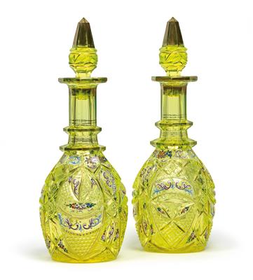 A pair of decanters with stoppers, - Works of Art (Furniture, Sculpture, Glass and porcelain)