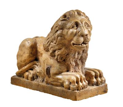 A pair of Lions, - Oggetti d'arte (mobili, sculture, Vetri e porcellane)