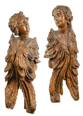 A pair of Seraphim, - Works of Art (Furniture, Sculpture, Glass and porcelain)