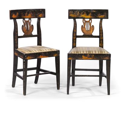 Pair of chinoiserie chairs, - Oggetti d'arte (mobili, sculture, Vetri e porcellane)