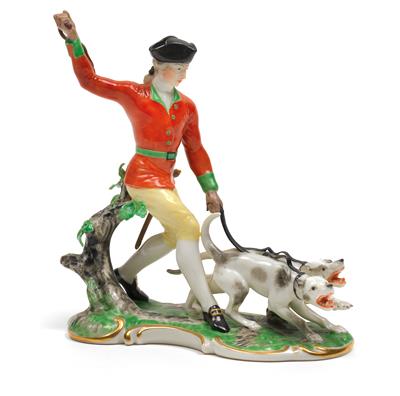 Piqueur with 2 hunting dogs, - Starožitnosti (Nábytek, Sochařská díla, Sklo, Porcelán)
