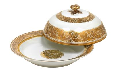 Russian warming dish and presentoir from the dinner service for Grand Princess Olga Nikolaevna, - Oggetti d'arte (mobili, sculture, Vetri e porcellane)