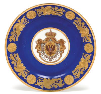 Russian plate from the Coronation Service, - Oggetti d'arte (mobili, sculture, Vetri e porcellane)