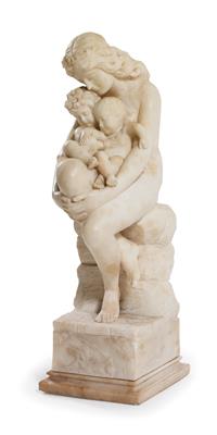Skulptur "schöne junge Mutter mit ihren beiden Kindern", - Antiquitäten (Möbel, Skulpturen, Glas und Porzellan)