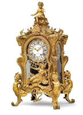 Over-sized neo-Rococo Bronze Mantel Clock - Oggetti d'arte (mobili, sculture, Vetri e porcellane)