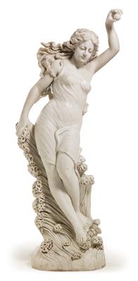 Weibliche Marmorfigur, - Antiquitäten (Möbel, Skulpturen, Glas und Porzellan)