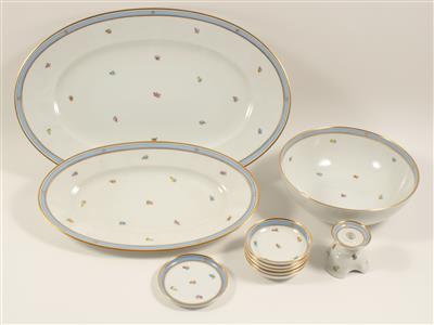 2 ovale Platten, 1 Schüssel, 6 kleine Schälchen, 1 Kerzenständer, - Starožitnosti, Obrazy