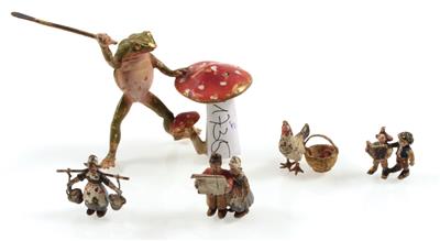 Frosch mit Fliegenpilz, Huhn mit Korb, Max und Moritz, Holländerin, holländisches Paar, - Antiques and Paintings