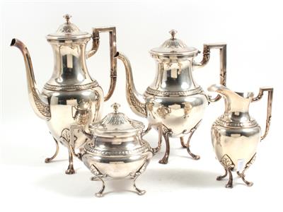 1 Kaffeekanne, 1 Teekanne, 1 Gießer, 1 Zuckerdose mit Deckel, - Winter-Auktion (Antiquitäten, Bilder, Möbel, Teppiche, Design)