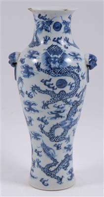 Blau-weiße Vase, - Antiques and Paintings