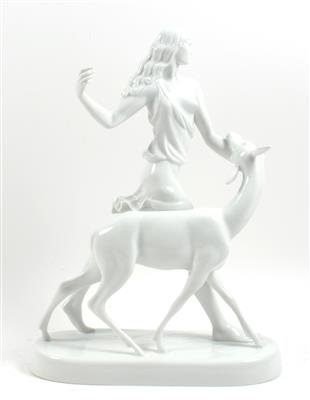 Ferdinand Opitz, Schreitende Diana mit Reh, - Winter-Auktion (Antiquitäten, Bilder, Möbel, Teppiche, Design)