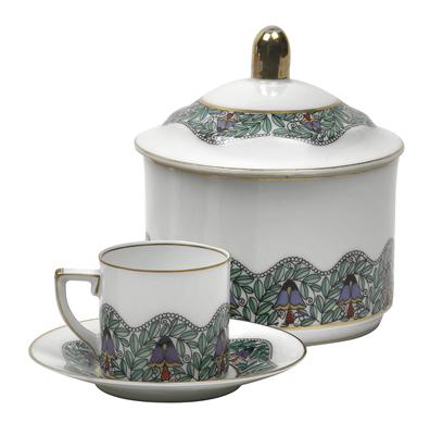 Josef Emanuel Margold zugeschrieben, Zuckerdose und Moccatasse mit Untertasse, - Antiques and Paintings