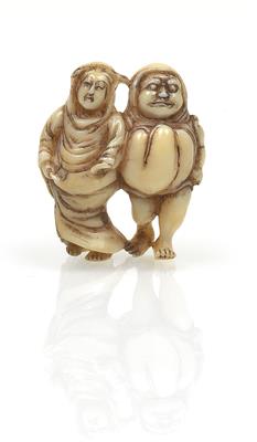 Netsuke des Daruma und einer Frau - Starožitnosti, Obrazy