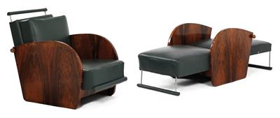 Paar Art Deco-Fauteuils mit Bettfunktion, - Antiquariato e Dipinti