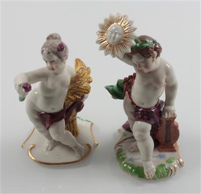 Putto als Ceres, Putto als Apollos, - Antiques and Paintings