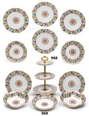 Dessert plates and dish for Marquis de Durfort, - Works of Art (Furniture, Sculptures, Glass, Porcelain)