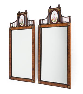 Exquisite and rare pair of Viennese Empire wall mirrors, - Starožitnosti (Nábytek, Sochařská díla)