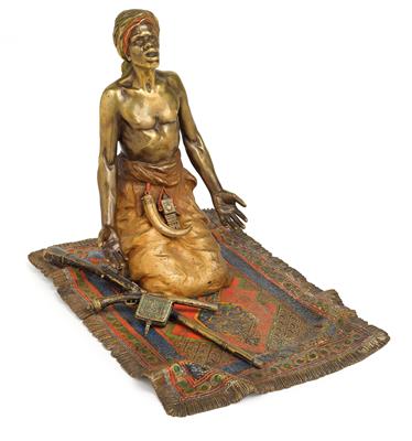 F. X. Bergmann – Praying Nubian, - Works of Art (Furniture, Sculptures, Glass, Porcelain)