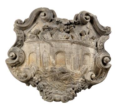Large baroque sandstone relief, - Works of Art (Furniture, Sculptures, Glass, Porcelain)