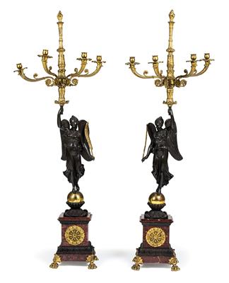 Pair of grand candelabras, - Starožitnosti (Nábytek, Sochařská díla)