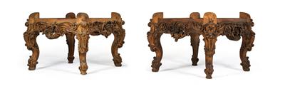 Pair of Neo-Rococo stools or tabourets, - Works of Art (Furniture, Sculptures, Glass, Porcelain)