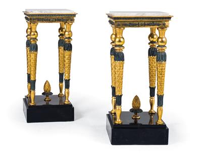 Pair of Scandinavian pedestal console tables, - Starožitnosti (Nábytek, Sochařská díla)