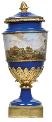 A magnificent Russian vase with Italian vedute and gilded bronze mounts, - Works of Art (Furniture, Sculptures, Glass, Porcelain)