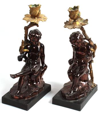 1 Paar figurale Kerzenständer - Antiquariato e Dipinti