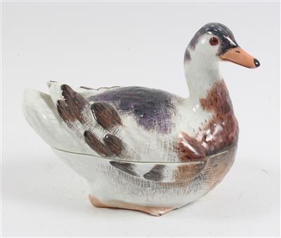 Ente als Deckelterrine, - Antiques and Paintings