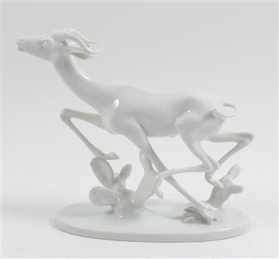 Fliehende Gazelle, - Antiques and Paintings