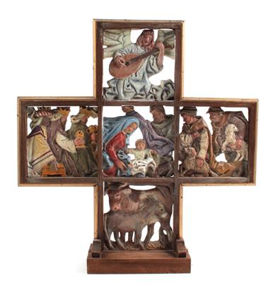 Heilige Familie in Kreuzform, - Saisonabschluß-Auktion Bilder Varia, Antiquitäten, Möbel, Teppiche und Design