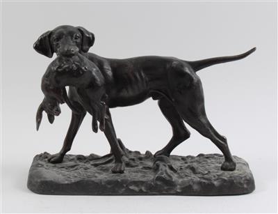 Jagdhund mit erlegtem Hasen, - Antiques and Paintings