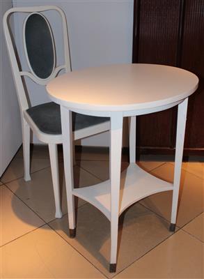 Ovaler Tisch und 1 Sessel, - Saisonabschluß-Auktion Bilder Varia, Antiquitäten, Möbel, Teppiche und Design