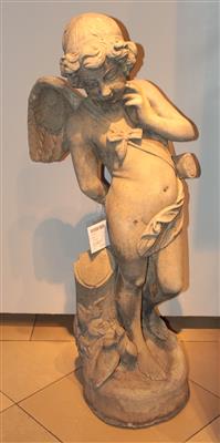 Putto in nachdenklicher Pose, - Saisonabschluß-Auktion Bilder Varia, Antiquitäten, Möbel, Teppiche und Design