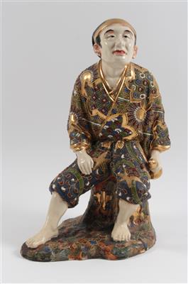 Satsuma-Figur eines Rastenden mit Kalebassenflasche, - Antiquariato e Dipinti