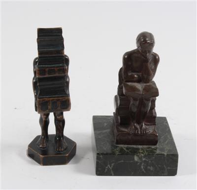 Zwei kleine Bronzefiguren; - Starožitnosti, Obrazy