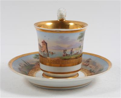 Tasse mit Untertasse, - Summer-auction