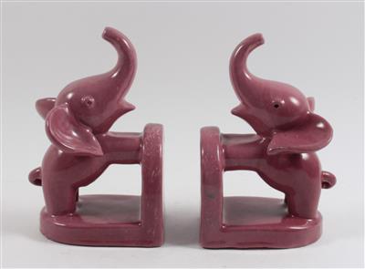 Walter Bosse(1904-1979), Paar Buchstützen mit Elefanten - Sommerauktion - Bilder Varia, Antiquitäten, Möbel/ Design