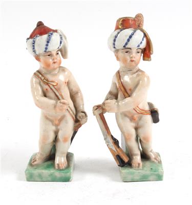 1 Paar Putti mit Turban, - Summer-auction