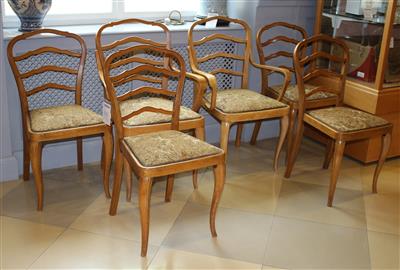 Zwei Armsessel und vier Sessel, - Sommerauktion - Bilder Varia, Antiquitäten, Möbel/ Design