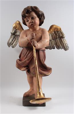 Paar stehende Engel mit Posaune, - Sommerauktion - Bilder Varia, Antiquitäten, Möbel/ Design