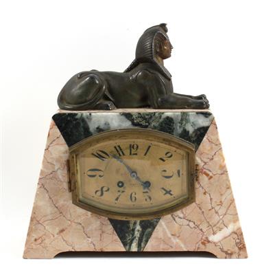 Art Deco Marmor Kaminuhr "Sphinx" - Sommerauktion - Bilder Varia, Antiquitäten, Möbel/ Design
