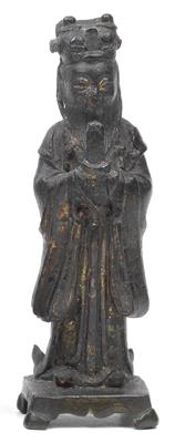 China: Bronze-Figur eines taoistischen Priesters, - Letní aukce