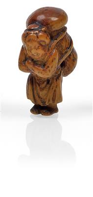 Netsuke der Okame mit Pilz - Summer-auction